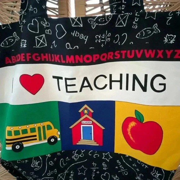 ๐ฅ 5/$20. OR 10/$40. TEACHER tote bag. EXCELLENT CONDITION - Picture 2 of 5